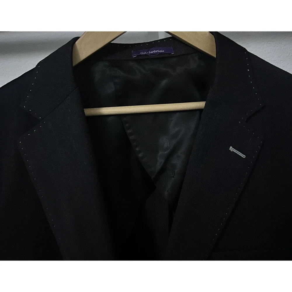 Bartorelli Napoli Blazer Men's 58 R Dark Charcoal Gray 100% Wool Sports Jacket